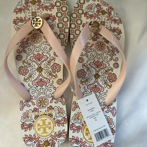 NWT Tory Burch Flip Flops Ballet Pink Hicks Garden Size 9
